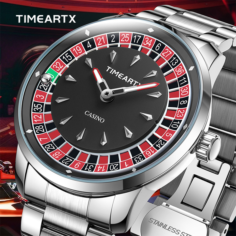 Luxury Lifestyle Brand - TIMEARTX ブランドの新しい高級クォーツ時計男性用ヨーロッパルーレットポーカーゲーム腕時計