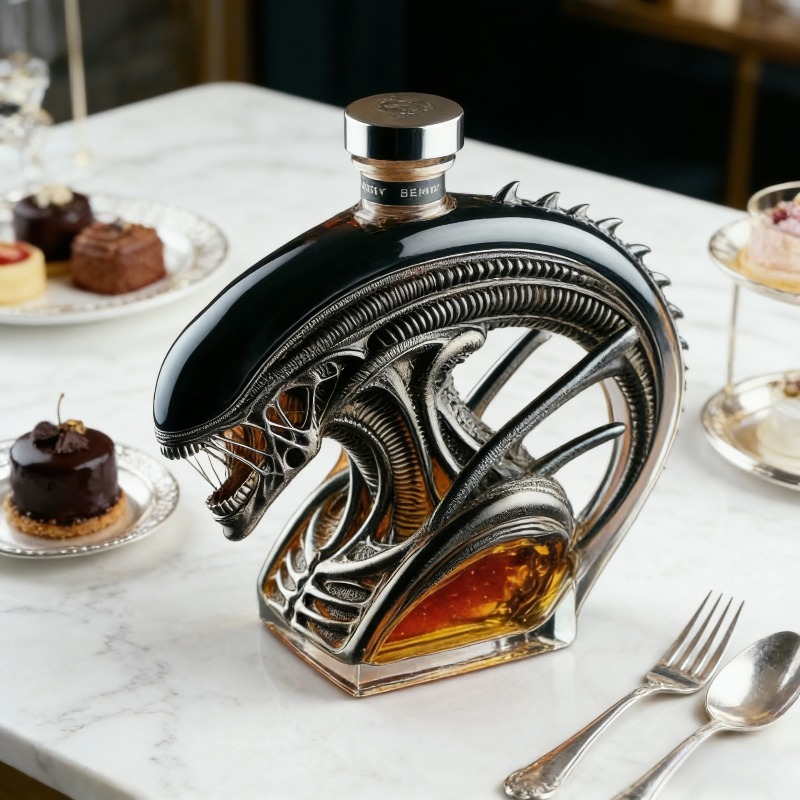 エイリアン・キノモーフ型のウイスキーデカンター、SF風ガラス - Glass Decanter Whiskey のレビューと価格