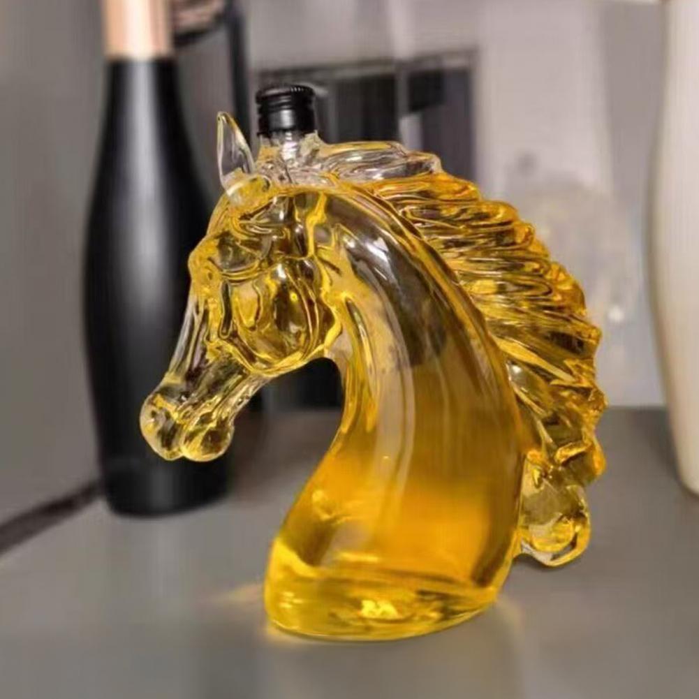 ウイスキーボトル彫刻馬の頭の形のガラスデカンタウイスキーバー - Glass Decanter Whiskey のレビューと価格