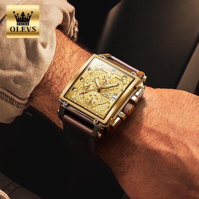 OLEVSブランド メンズ腕時計 防水 レザーストラップ ク - Luxury Lifestyle Brand のレビューと価格